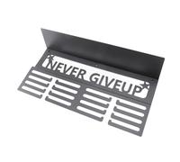 CHICIRIS Soporte de Medalla de Metal Innovador Estante de Trofeos para Corredores, Estante de Premios de Metal Premium para Medallas Deportivas y Trofeos con Lema Nunca Te Rindas, Acero Al (Black)