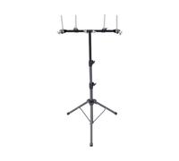 CHICIRIS Soporte Doble para Cencerro, Marco de Acero Sólido, Base Estable, Altura Ajustable de 53,5 a 110,5 Cm, con Soporte Doble para Instrumentos de Percusión, para Sesiones de Estudio