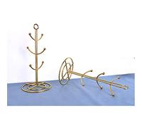 CHICIRIS Soporte Nórdico para Colgar Tazas, Soporte de Hierro para Decoración de Cocina y Oficina, Capacidad para 6 Tazas, 16x34cm (Dorado)