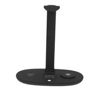 CHICIRIS Soporte para Auriculares con Cargador Rápido de 15W (Black) | Compatibilidad universal, admite dispositivos iOS, incluye cable tipo C, adecuado para oficinas, salas de juegos y más