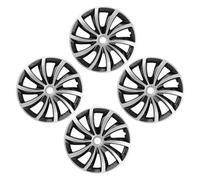 CHICIRIS Tapacubos de 15 Pulgadas Juego de 4 Cubiertas de Rueda ABS Cubierta de Llanta a Presión para Ruedas de Acero Universales R15 Protección de Rueda de Fácil Instalación para 500 V40 208 (Plata
