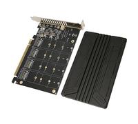 CHICIRIS Tarjeta Adaptadora Quad PCIe 4.0 a NVMe M.2 Aleación de Aluminio Duradera para Almacenamiento de PC de Alto Rendimiento con 4 Indicadores LED
