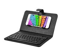 CHICIRIS Teclado del Teléfono, Cubierta Universal del Caso del Tirón del Teclado con el Soporte para los Teléfonos de iOS Android (Black)
