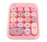 CHICIRIS Teclado Numérico Inalámbrico Numérico con Estilo de Tapa Redonda de Tapa Redonda para la Oficina para la Oficina Financiera con 18 Keys el Contador Tecla Chocolate Retro USB Inalámbrico 10