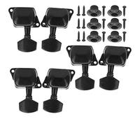 CHICIRIS Teclas de Afinación de Guitarra, Estructura Metálica Anticorrosión a Prueba de óxido, 3 Cabezales Izquierdo Derecho con Accesorios Fijos, para Piezas de Repuesto de Guitarra (BLACK)