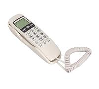 CHICIRIS Teléfono de Línea Fija de Montaje en Pared Vintage con Función Flash para la Oficina en Casa del Hotel, Teléfono Retro Compacto para la Pared de la Mesa, Llaves Grandes, Blanco (White)