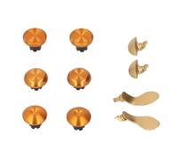 CHICIRIS Thumbsticks de Metal Flexibles, Prácticos Botones de Joystick para Controlador Inalámbrico Edge, Acero Inoxidable, 6 Tapas, 4 Paletas (Gold)
