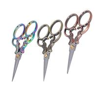 CHICIRIS Tijeras de Costura Retro, Tijeras de Sastre Artesanales Vintage para Bordado, Adornos de Belleza, Latón+bronce+color Ti para Entusiastas de la Costura DIY