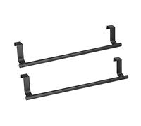 CHICIRIS Toallero Negro Duradero para Puerta de Gabinete - Juego de 2 Toalleros Colgados para Uso Doméstico y Hotelero, Acero Inoxidable, Diseño de Fácil Cuidado y Que Ahorra Espacio para Cocina,