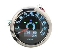 CHICIRIS Velocímetro GPS de 85 Mm con Retroiluminación de 7 Colores, Ajustable de 0 a 200 KM/H, para Coche, Barco, RV, Yate (BLACK)