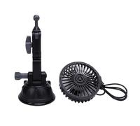 CHICIRIS Ventilador de Automóviles USB, Ventilador de Succión de 360 ° Tecnología Silenciosa Ajustable de 3 Velocidades con Taza de Succión para Camiones de (corto)