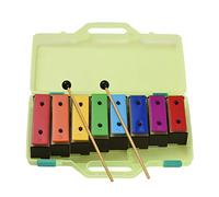 CHICIRIS Xilófono Glockenspiel de 8 Notas con Placas de Metal y Estuche de Plástico Teclas de Arcoíris Extraíbles 2 Mazos Color Aprendizaje Reproducción de Música para Niños Pequeños