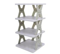 CHICIRIS Zapatero Pequeño y Estrecho, Portátil, de 4 Niveles, para Dormitorios, Apartamentos, Pasillos, Ajustable, Gris