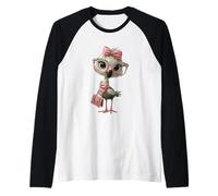 Chick Baby Bird Pink Leopard Gafas Girly Glam Graphic Camiseta Manga Raglan