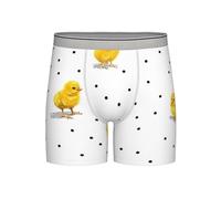 Chick Dots - Calzoncillos tipo bóxer de pierna larga para hombre, transpirables, elásticos, calzoncillos tipo bóxer para hombre, ropa interior cómoda, gris, L