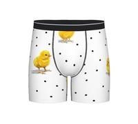 Chick Dots - Calzoncillos tipo bóxer de pierna larga para hombre, transpirables, elásticos, calzoncillos tipo bóxer para hombre, ropa interior cómoda, Negro, XXL