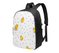 Chick Dots - Mochila de viaje para laptop, mochila de viaje de 17 pulgadas, resistente al agua, con puerto de carga USB, mochila universitaria, bolsa de trabajo para mujeres y hombres
