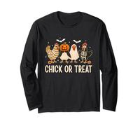 Chick Or Treat Chicken Halloween Chickens Ghost Mummy Spooky Manga Larga