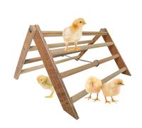 Chick Perch, Wooden Chicken Roosting Bar, Interactive Poultry Playground, Multi Stand, Sturdy Designed for Hens, Macaws, Parrots, and Small Birds, Brown