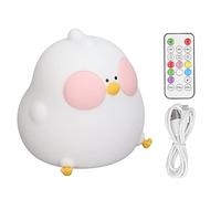 Chick Silicone Night Light, RGB LED Cute Chicken Nursery Night Lamp, 7 Colores Ajustables, Alimentado y Cargado con un Cable USB Tipo C