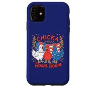 Chicka Boom Boom Divertido 4 de Julio Pollo Patriótico Carcasa para iPhone 11