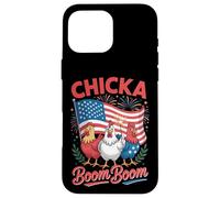 Chicka Boom Boom Divertido 4 de Julio Pollo Patriótico Carcasa para iPhone 16 Pro Max