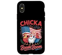 Chicka Boom Boom Divertido 4 de Julio Pollo Patriótico Carcasa para iPhone X/XS