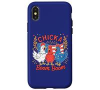 Chicka Boom Boom Divertido 4 de Julio Pollo Patriótico Carcasa para iPhone X/XS