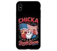 Chicka Boom Boom Divertido 4 de Julio Pollo Patriótico Carcasa para iPhone XS Max