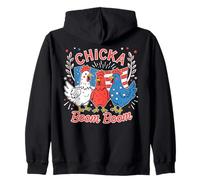 Chicka Boom Boom Divertido 4 de Julio Pollo Patriótico Sudadera con Capucha