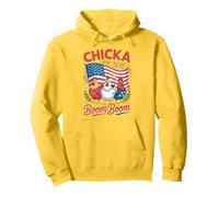 Chicka Boom Boom Divertido 4 de Julio Pollo Patriótico Sudadera con Capucha