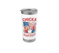 Chicka Boom Boom Divertido 4 de Julio Pollo Patriótico Vaso térmico de acero inoxidable de doble pared