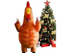 Chicken Blow Up Costume - Inflatable Cosplay Clothing, Abdominal Muscles Design | Farm Animal Outfit Festival Event Birthday Party Christmas Halloween Adult Kids Performance Entertainment Usage