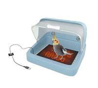 Chicken Brooder Box, Bird Incubator Brooding Box, PP Chick Warmer with Visual Nesting Window, 3-Temperature Heating Pad, Ideal Poultry Habitat for Baby Parrots, Ducklings, and Small Birds, 30x26x22cm