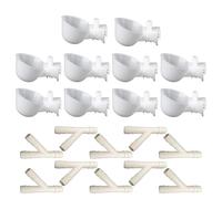 Chicken Cage Water Cups, 9cm, 10-Pack Heavy Duty PP Feeding Bowls, Screw On Thirst Quencher System, Hardware for Poultry, Ducks, Roosters, Backyard Birds