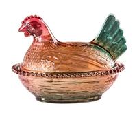 Chicken Candy Holder Glass, Poultry Shape Snack Jar, Kitchen Storage