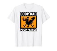 Chicken Coop Dad Poop Patrol Funny Poultry Farmer Camiseta gráfica económica, Hombre, Blanco, S