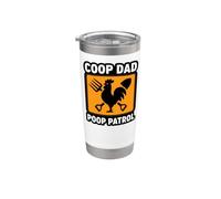 Chicken Coop Dad Poop Patrol Funny Poultry Farmer Vaso térmico de acero inoxidable de doble pared