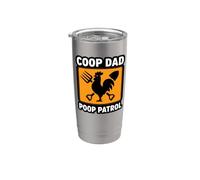 Chicken Coop Dad Poop Patrol Funny Poultry Farmer Vaso térmico de acero inoxidable de doble pared