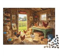Chicken Coop Jigsaw Puzzles 1000Pc Reciclado Material Farm Scene Puzzle para Boy & Girl Fun Present & Actividad para Hogar Ideal para de Niño Birthday Gift 38x26cm/1000pcs
