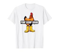Chicken Coop Poop Scoop Squad Funny Poultry Farmer Camiseta gráfica económica, Hombre, Blanco, L