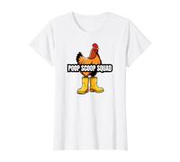 Chicken Coop Poop Scoop Squad Funny Poultry Farmer Camiseta gráfica económica, Mujer, Blanco, S