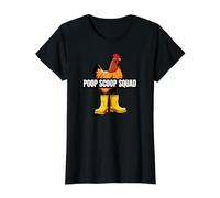 Chicken Coop Poop Scoop Squad Funny Poultry Farmer Camiseta gráfica económica, Mujer, Negro, XS