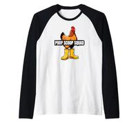 Chicken Coop Poop Scoop Squad Funny Poultry Farmer Camiseta Manga Raglan