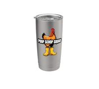 Chicken Coop Poop Scoop Squad Funny Poultry Farmer Vaso térmico de acero inoxidable de doble pared