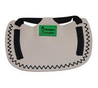 Chicken Cooper Sillín de pollo, chaleco para pollos, protección de plumas, protección de espalda de aves, piel auténtica hecha a mano (1, color crema con costuras onduladas negras, S)
