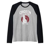 Chicken Daddy Funny Silkie Farm Homesteader Camiseta Manga Raglan