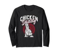 Chicken Daddy Funny Silkie Farm Homesteader Manga Larga