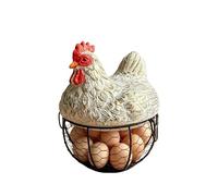 Chicken Egg Basket - Farmhouse Metal Wire Organizer Container, Rustic Storage Holder, Decorative Harvest Vessel | Decorative Kitchenware Unit, Display Solution For Home Farm Kitchen Table Garden