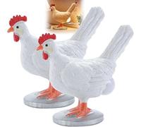 Chicken Egg Lamp, Funny Hen Chickens Table Lamp with LED Glowing Eggs, 3D Resin Chickens Lamps Laying Eggs Night Light, Rustic Farmhouse & Vintage Style, for Home Office Decor, Christmas (2PCS)